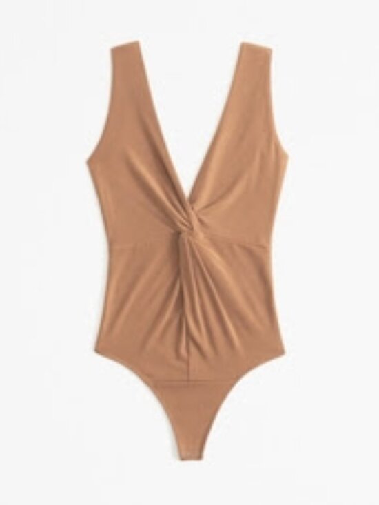 Abercrombie & Fitch Tops - Women's Glossy Rib Plunge Twist Bodysuit